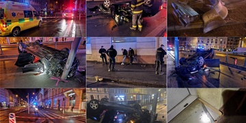 Vážná nehoda party těžce opilých Ukrajinců v centru Plzně