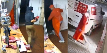 Pořádně naštvaný řezník pronásledoval zloděje po ulici