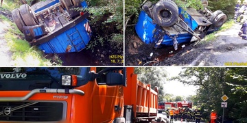 Z převrácené cisterny vytéká asfalt