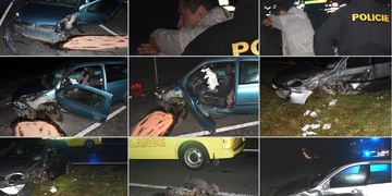 Těžce opilý řidič zavinil čelní střet
