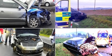 Čelní střet dvou Passatů