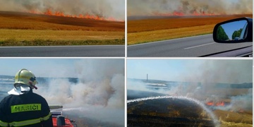 Hořelo 15 hektarů pole