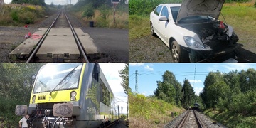 Rozjetý vlak nepozorné řidičce mírně upravil vzhled auta