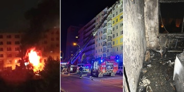 Rozsáhlý požár bytu v Plzni Bolevci, plameny šlehaly z okna do výše několika metrů