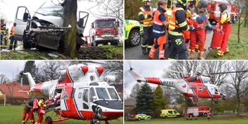 Při nárazu dodávky do stromu byl zraněn řidič i spolujezdec