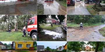 Pětadvacet výjezdů na zaplavené domy i auta a popadané stromy