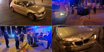 Noční nehoda v centru Plzně