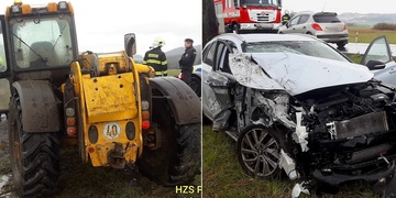 Řidička najela s vozidlem do manipulátoru