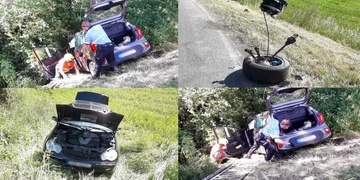Vážná dopravní nehoda, náraz vyhodil obě auta ze silnice
