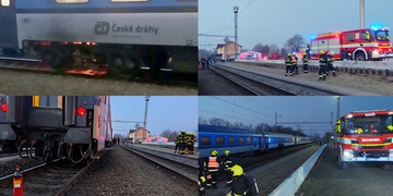 Požár podvozku vlaku