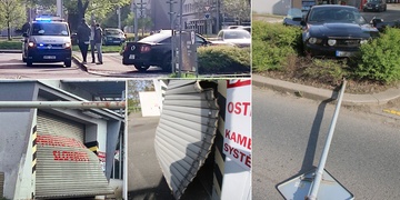 Muži se doslova splašil jeho Mustang a prohnal se zavřenými vraty