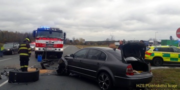 Střet auta s cisternou