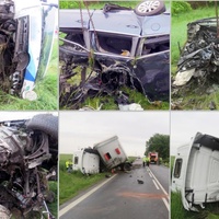 Čelní střet s kamionem mladý muž nepřežil