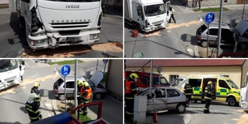 Po střetu s náklaďákem narazil do domu