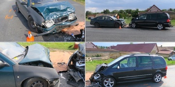 Čelní střet dvou aut