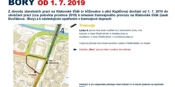 Výluka tramvajové linky 4 i nová linka 3