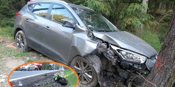 Motorkář havaroval u havárie osobního vozu