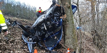 Náraz do stromů byl tak silný, že se z auta vytrhl motor