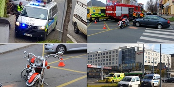Sražený motorkář i nabouraný trolejbus