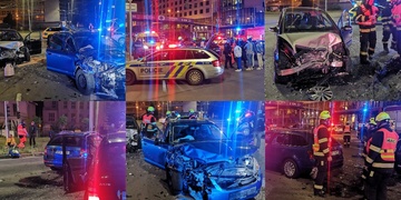 Střet taxíku s vozem rozvážkové služby