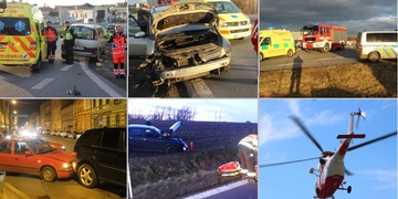 Několik vážných nehod najednou - vzlétal i vrtulník LZS