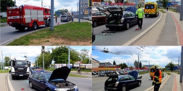 Střet vozů i nevolnost řidičky