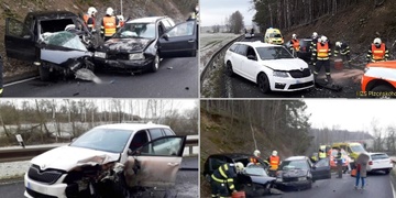 Hromadná dopravní nehoda uzavřela silnici