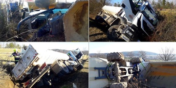 Vážná dopravní nehoda, řidič měl ale štěstí