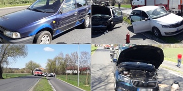 Hromadná nehoda čtyř aut u Kozolup