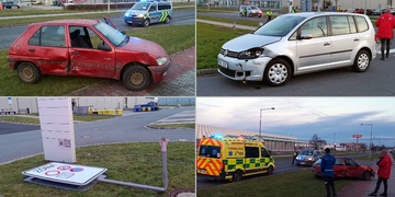 Střet dvou aut na Borských polích