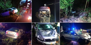 Krušná noc řidičů, do cesty se jim postavil strom, zeď i strž