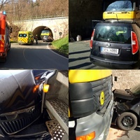 Čelní střet nákladního a osobního vozu