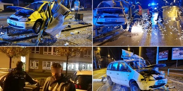 Po šílené jízdě smetl těžce opilý řidič tramvajovou zastávku