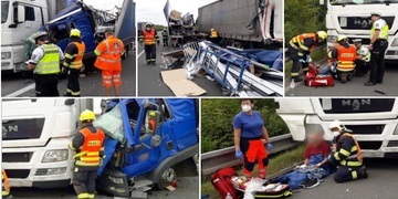 Střet kamionu a nákladního vozu uzavřel dálnici - aktualizováno