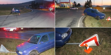 Nezvládl výjezd z pumpy