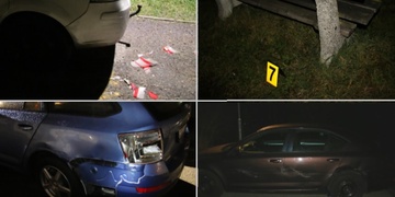 Stařík i opilá žena si s auty zahráli biliár