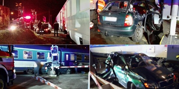 Auto zůstalo stát na kolejích, smetl ho rychlík