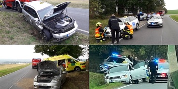Zfetovaný řidič vozu taxi ve snaze ujet policii vytlačil jiné auto ze silnice