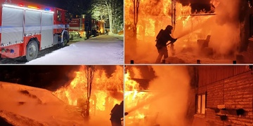 Požár připomínal spíše ohnivé inferno uprostřed ledového království