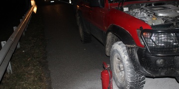 Požár auta na dálnici - hořelo auto Krimi-Plzeň