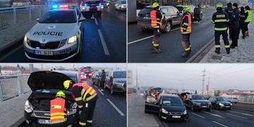 Střet tří aut na mostě generála Pattona