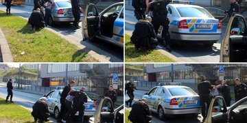 Bitka se zdrogovaným šílencem uprostřed nejrušnější magistrály v Plzni