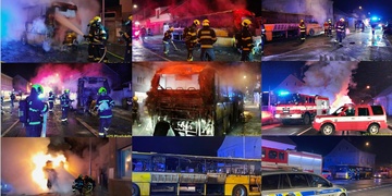 Autobus zcela shořel, řidič měl pozitivní dechovou zkoušku