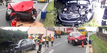 Čelní střet dvou vozů, v obou cestovaly i děti