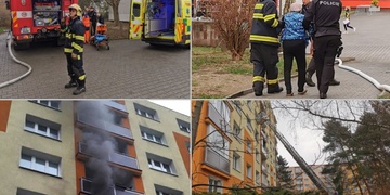 Požár bytu v Plzni na Borech, pět lidí evakuováno