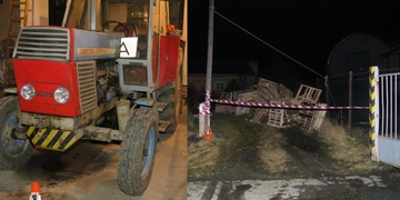 Traktorista pokácel telefonní vedení