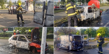 Na parkovišti NC Albert někdo zapálil dva vozy