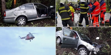 Vážná nehoda, řidiče našli v bezvědomí