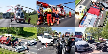 Řidič s autem plným lidí přejel do protisměru a následný střet s protijedoucím vozem nepřežil