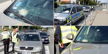 Sražená žena na přechodu